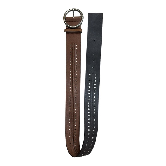 MICHAEL KORS BOHEMIAN STUDDED LEATHER WIDE WOMEMS BELT - Picture 10 of 11